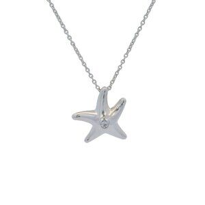 Elsa Peretti Tiffany & Co Starfish Pendant Necklace 925 Silver Diamond Spain